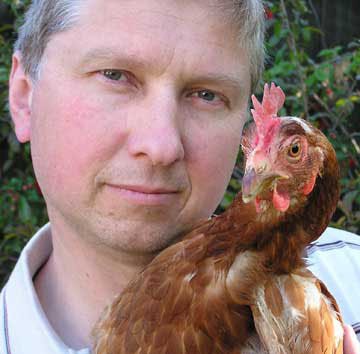 Man with hen