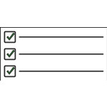 Checklist with three green ticks for AGM voting