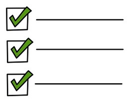 Tick boxes or checklist